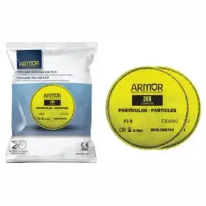 FILTRO PARTICULAS Y NIVELES MOLESTOS DE GASES ÁCIDOS ARMOR 206 P3 R
