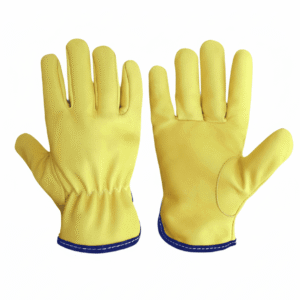 Guante de vaqueta corto amarillo con pulgar tipo ala