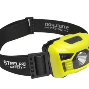 Linterna Steelpro ajustable a casco con luz LED potente